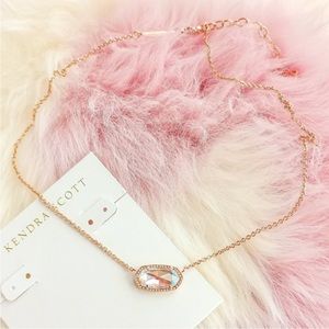 Rose Gold Elisa Dichroic Glass Pendant Necklace